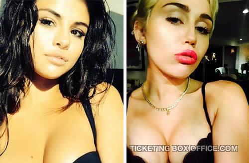 Miley Cyrus Mocks Selena Gomezs Sexy Selfie Ticketing Box Office 9404